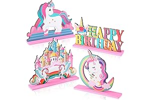 4 Pcs Unicorn Table Decorations (Vivid)