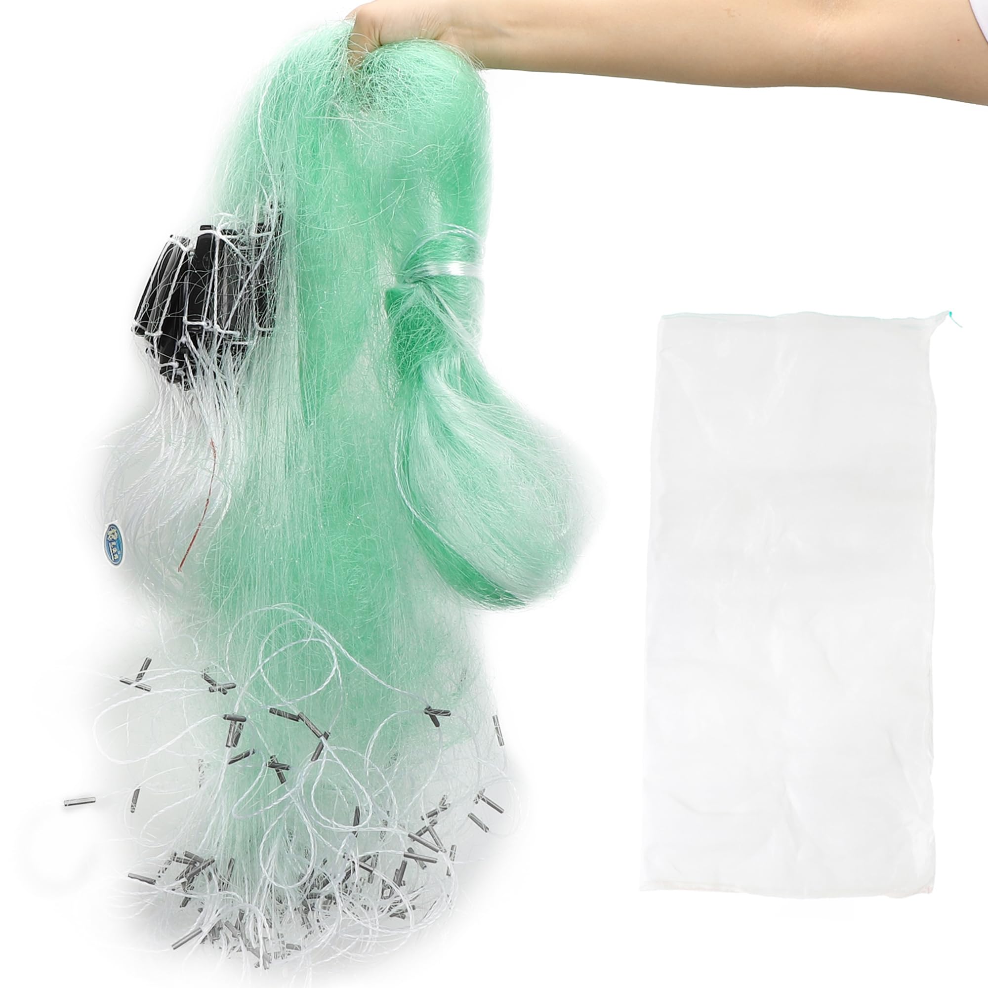 Stonenect Fishing Gillnet 30X2M 3-Layers Catch Fishing Gill net Throw Sinking Net Nylon Casting Nets 30 Meter Length, 2 Meter Height with floats and Sinks Bait Trap Foldable (8cm Mesh - 4 Fingers)