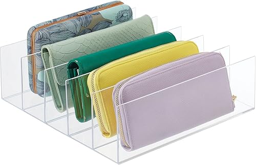 Miniatura 7 de mDesign Organizador de bolsas divididas de plástico para armarios dormitorios aparadores solución de almacenamiento de estantes de armario para