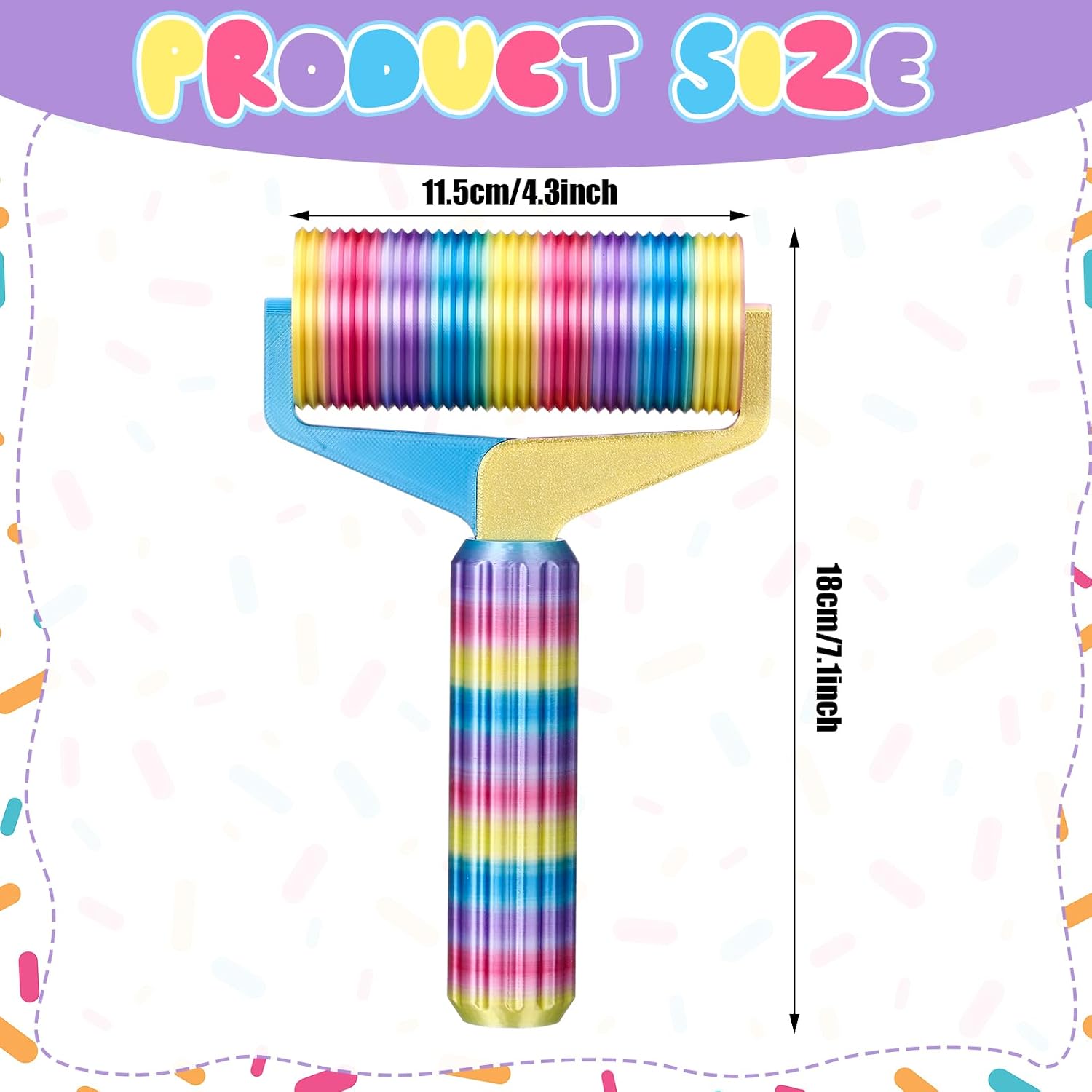 FunooFuno 4-inch Diamond Art Roller Tool Professional Diamond Painting Roller with Grooved Wheels, Essential Craft Tool for Wrinkle-Resistant Painting Rhinestone & Embroidery DIY Projects(Rainbow)