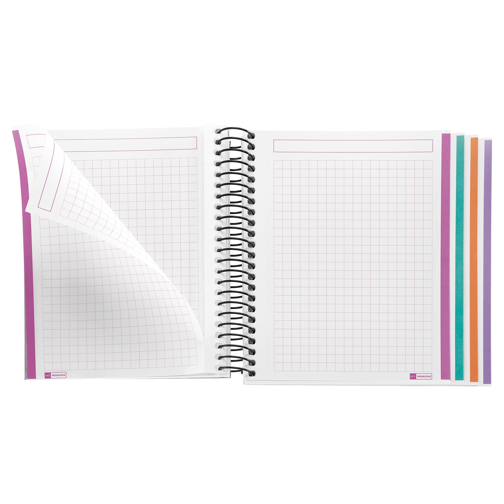 Miquelrius, A6 notebook, 5 mm grid, hardcover notebook, A6 notebook with 120 micro-perforated sheets - Image 3