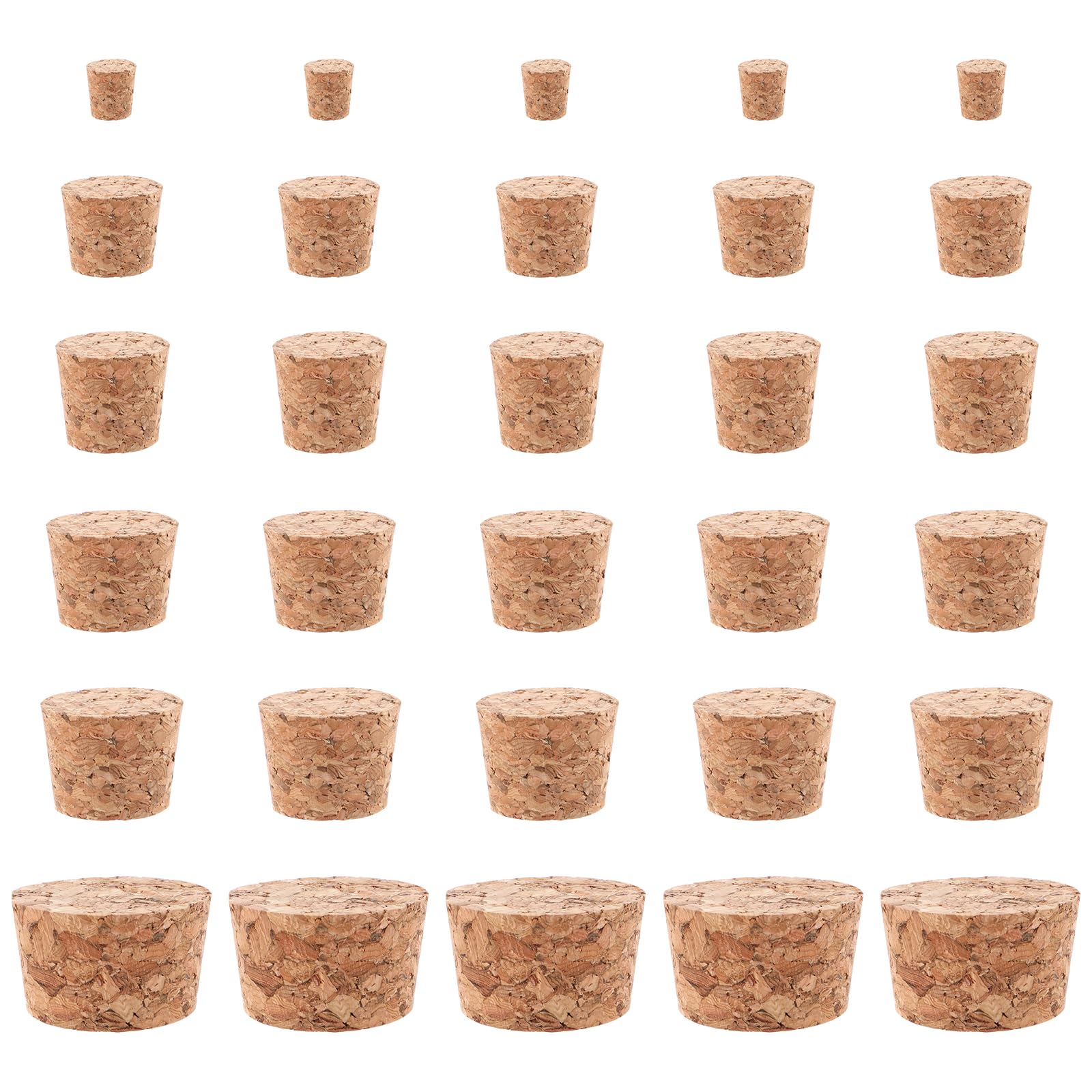 INCREWAY Lot De 20 Bouchons Coniques En Bois Pour Bouteilles De Vin, Bocaux En Verre, 25 X 30 X 30 Mm