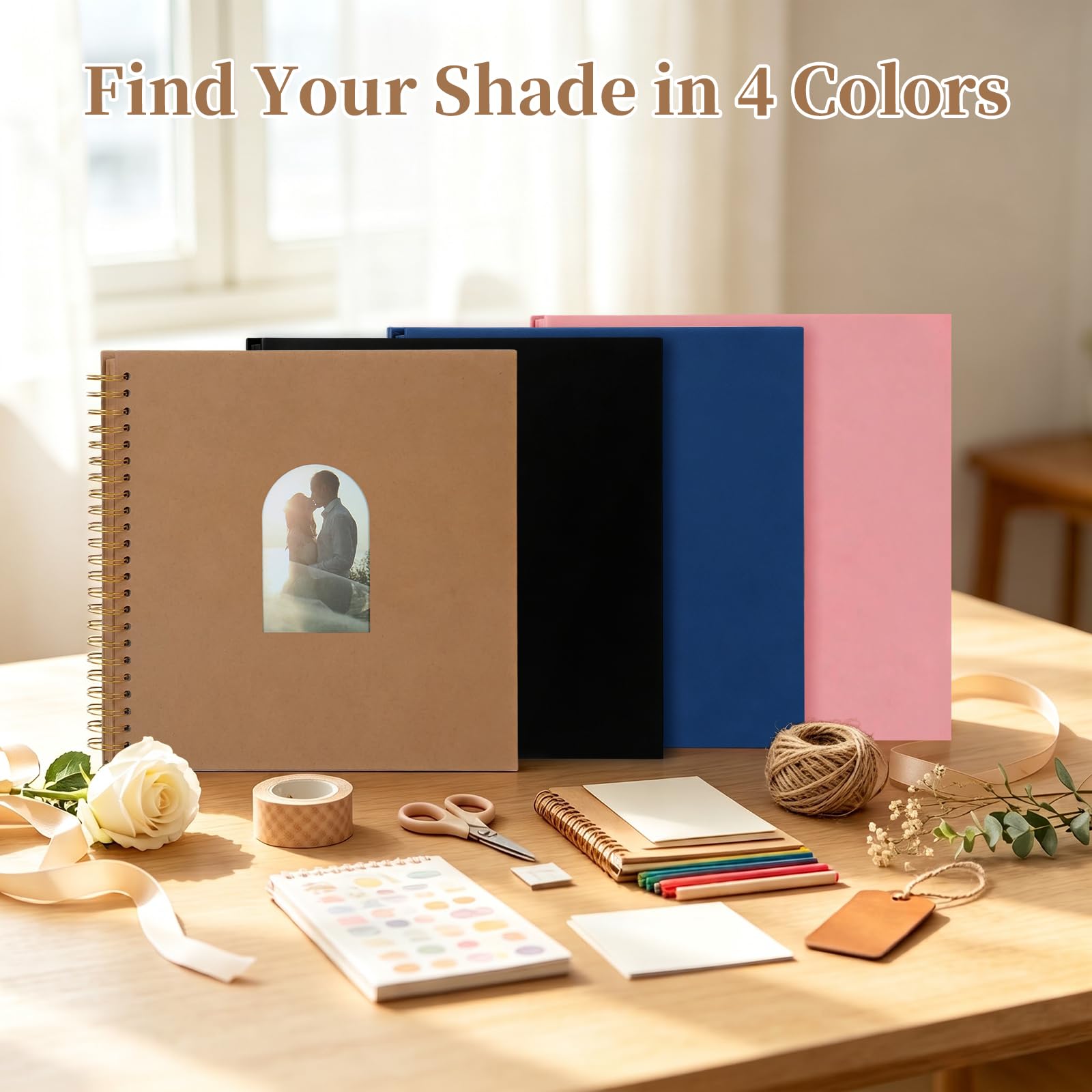 RECUTMS Album per scrapbooking, 60 pagine, in carta kraft, 30,5 x 30,5 cm