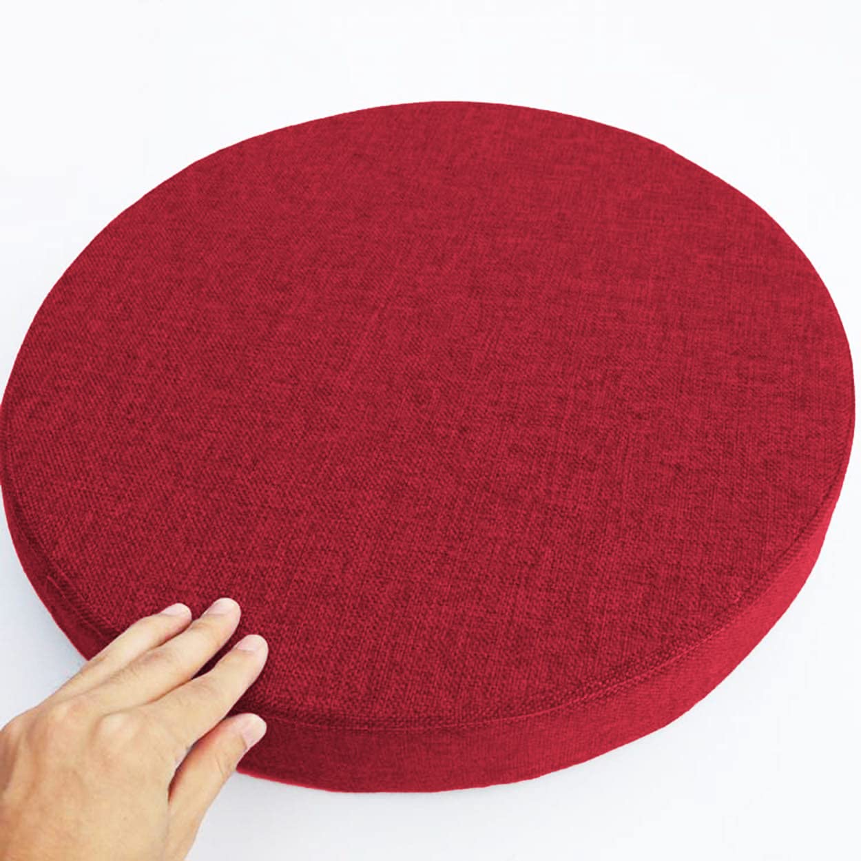 Coussin de siège rond 40x40 épais rouge pour terrasse et bureau