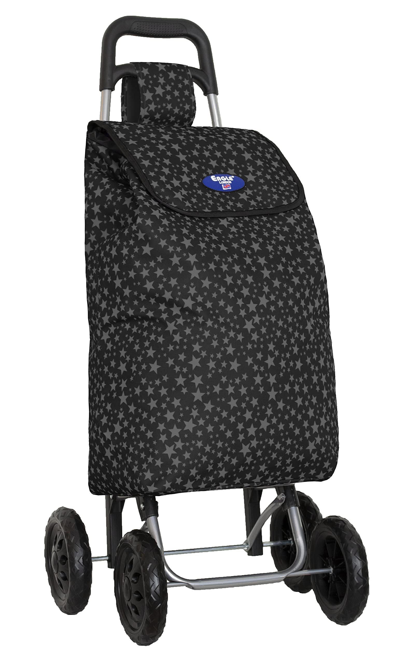 Bergs Grey Stars With 4 Wheels Lightweight Shopping Trolley (Grey Stars With 4 Wheels)