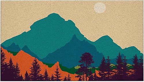 Miniatura 25 de Nogrit Alfombra Retro Boho Neutral Sol Amanecer Atardecer Moderno de Mediados de Siglo Alfombras Suaves Antideslizante Tapete de Puerta 17x30