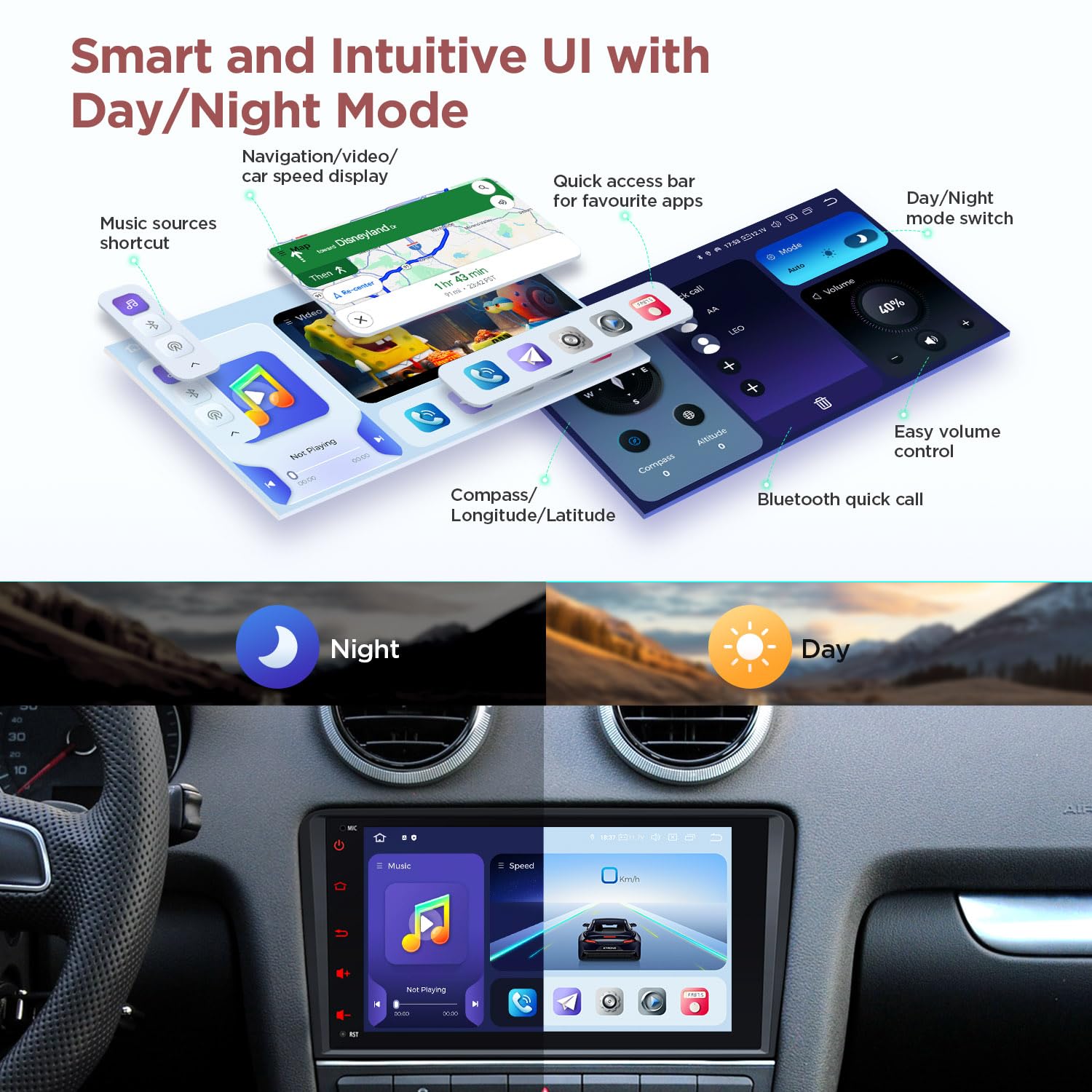XTRONS Android 14 Autoradio Qualcomm 665 Octa Core 8+256GB Für Audi A3 S3 RS3 8 Zoll QLED IPS Eingebautes 4G LTE Car Play Android Auto HDMI-Ausgang WiFi GPS Bluetooth 5.0 Optional DAB OBD