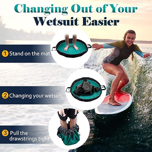 Miniatura 2 de Wetsuit Change Mat, Portable Large Beach Dry Bag Waterproof Changing Mats with Shoulder and Handle Strap for Surfing
