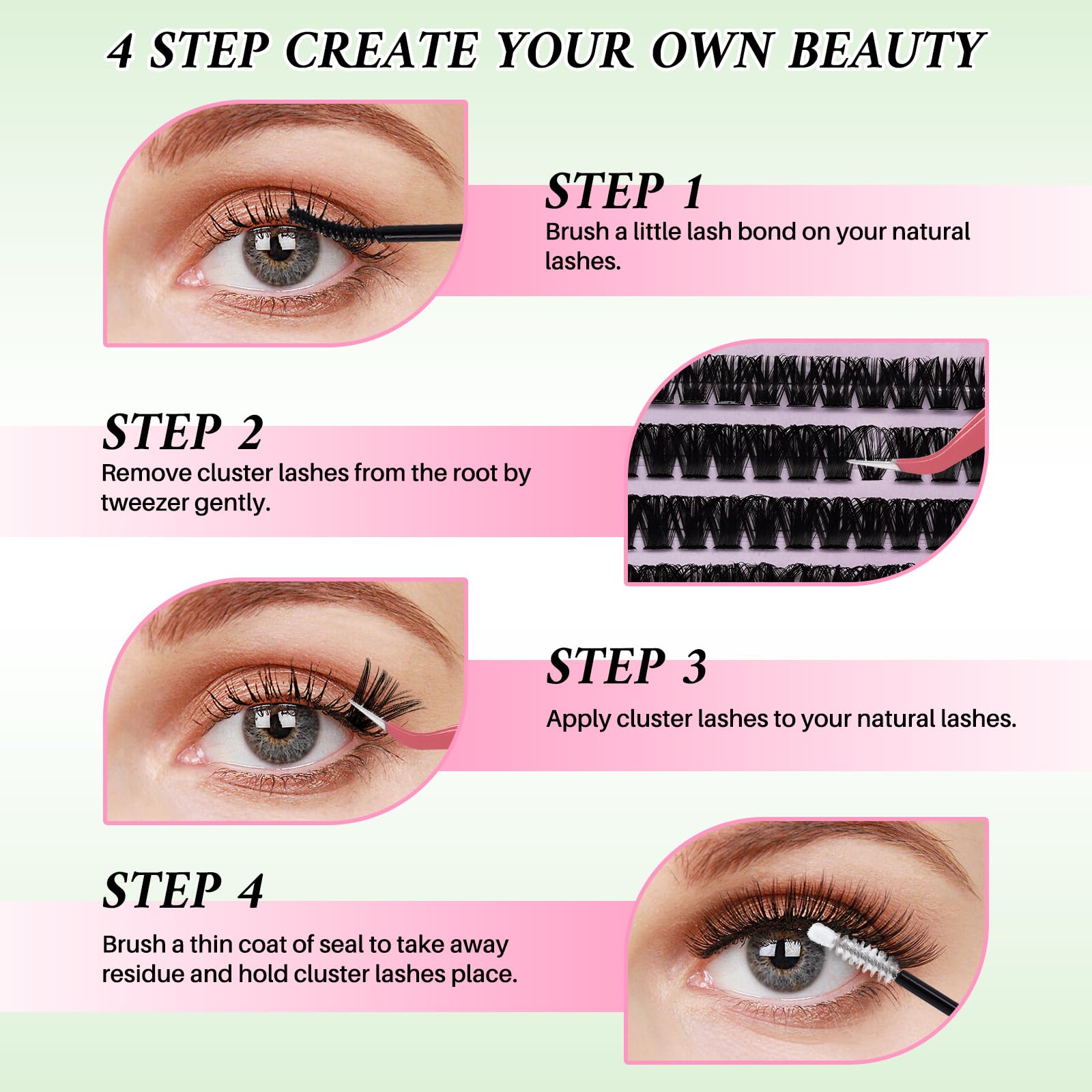 Beginner Lash Clusters Kit - Natural Eyelashes -6
