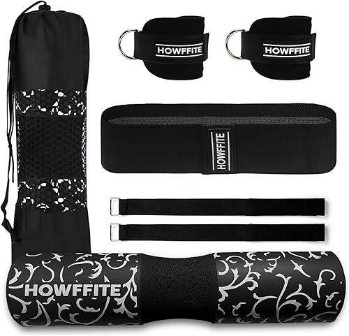 Howffite Juego de almohadillas para pesas con 2 correas de tobillo para máquinas de cable, 1 banda de resistencia de cadera para entrenar
