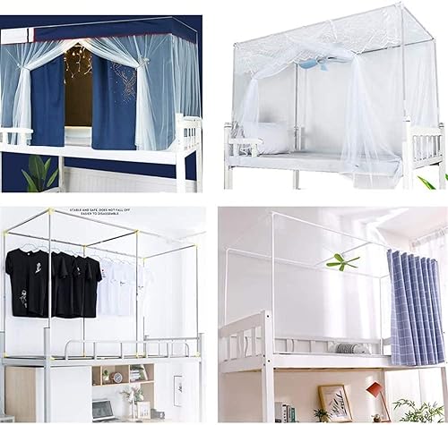 Miniatura 7 de BYZOM Marco universal retráctil para colgar mosquitero, soporte telescópico para dormitorio de estudiantes, toldo de cama de acero inoxidable