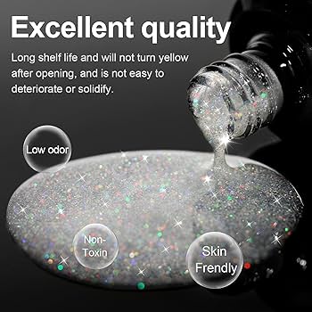 Amazon.com: L'UGX Glitter Top Coat Gel Polish – No Wipe