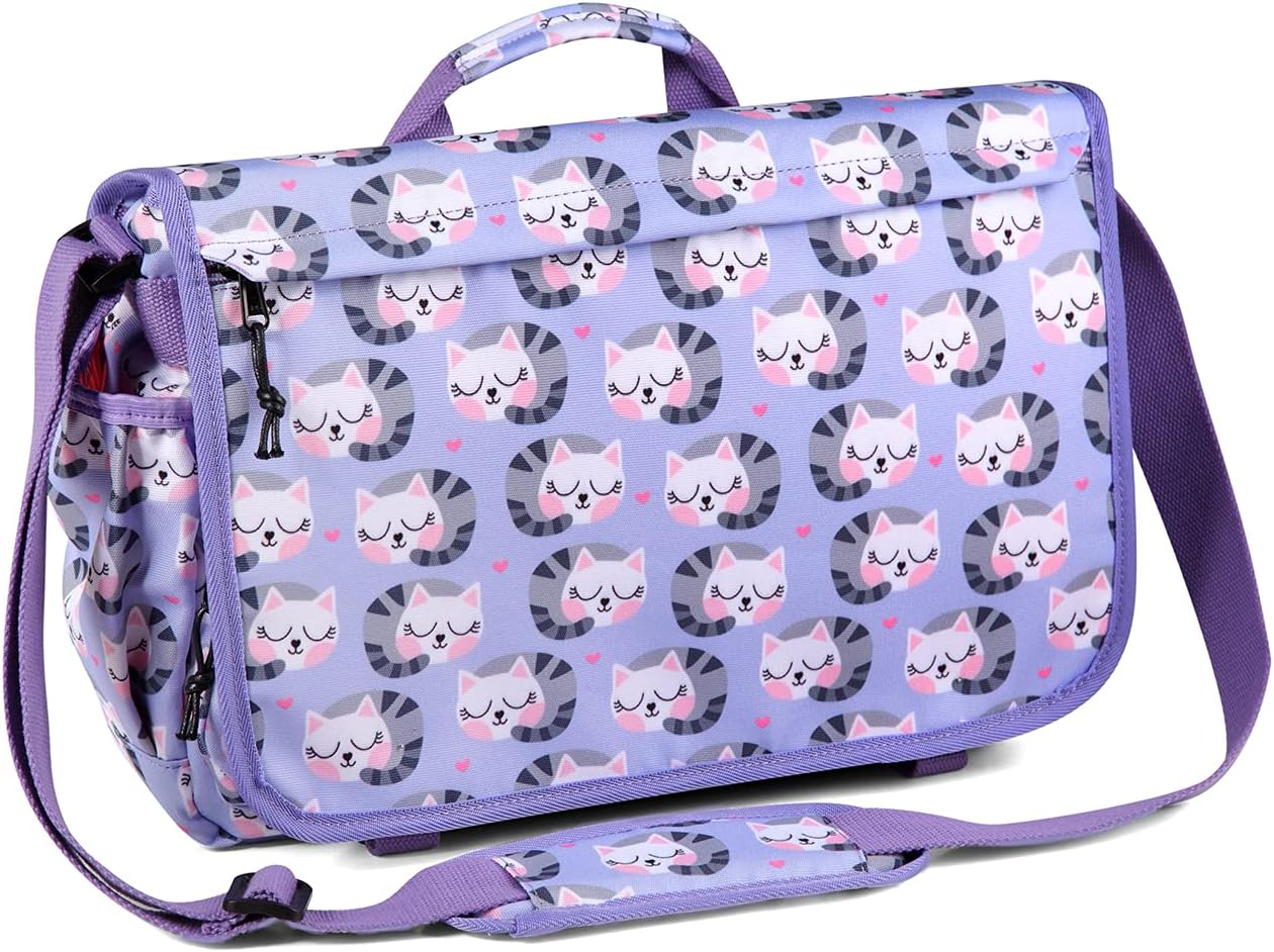 VASCHY Messenger Bag for Kids, Cute 15.6inch Laptop Crossbody School Bag for Boys Girls Teens Women