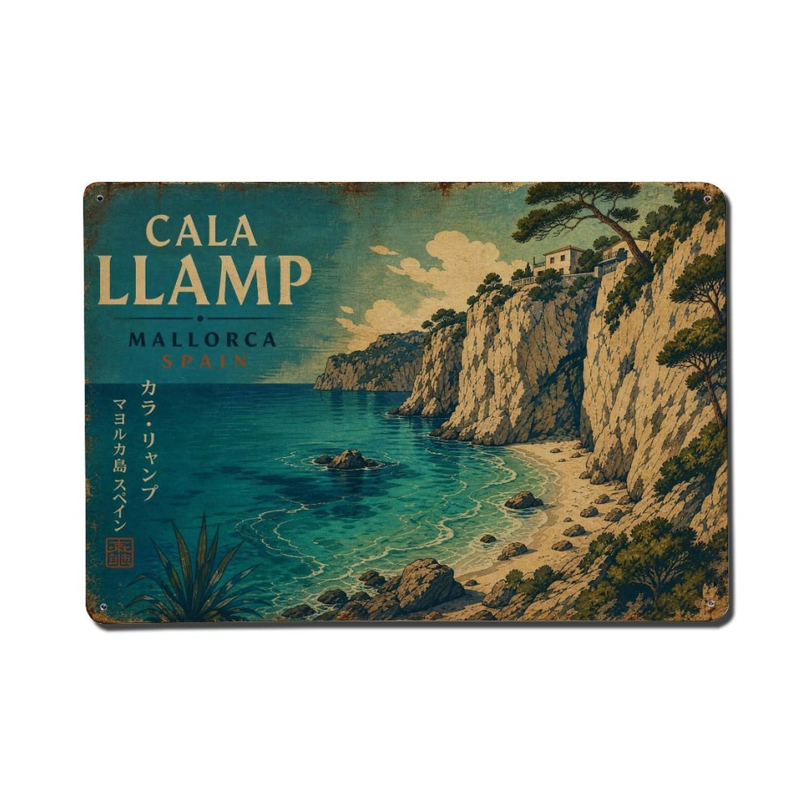 Metal Tin Sign Spain Mallorca Vintage Travel