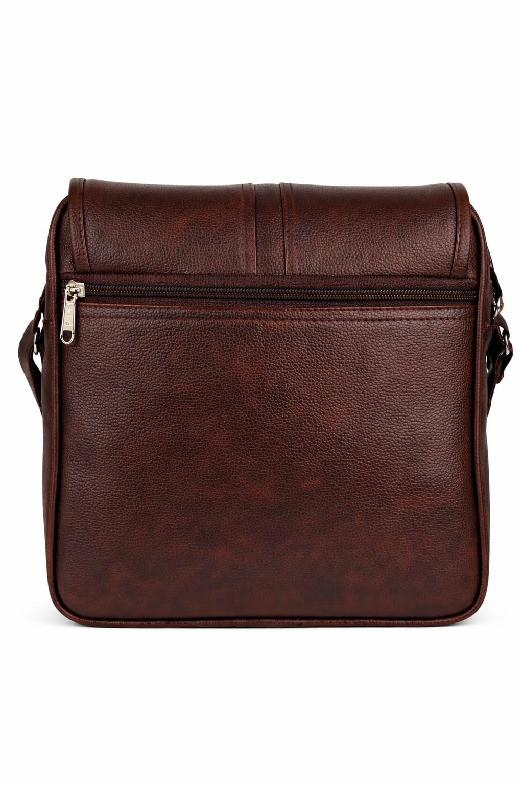 XClENT Unisex Sling Bag for Men & Women | Faux Leather Crossbody Bag with Zipper | Multi-Pocket Daily Use Bag (BROWN COOL) 1