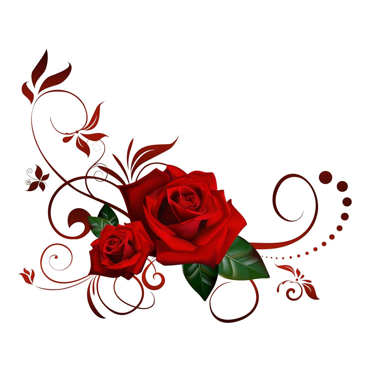 Sticker Hub Red Roses Wall Sticker Door,Window Decal Standard Size - (37Cm
