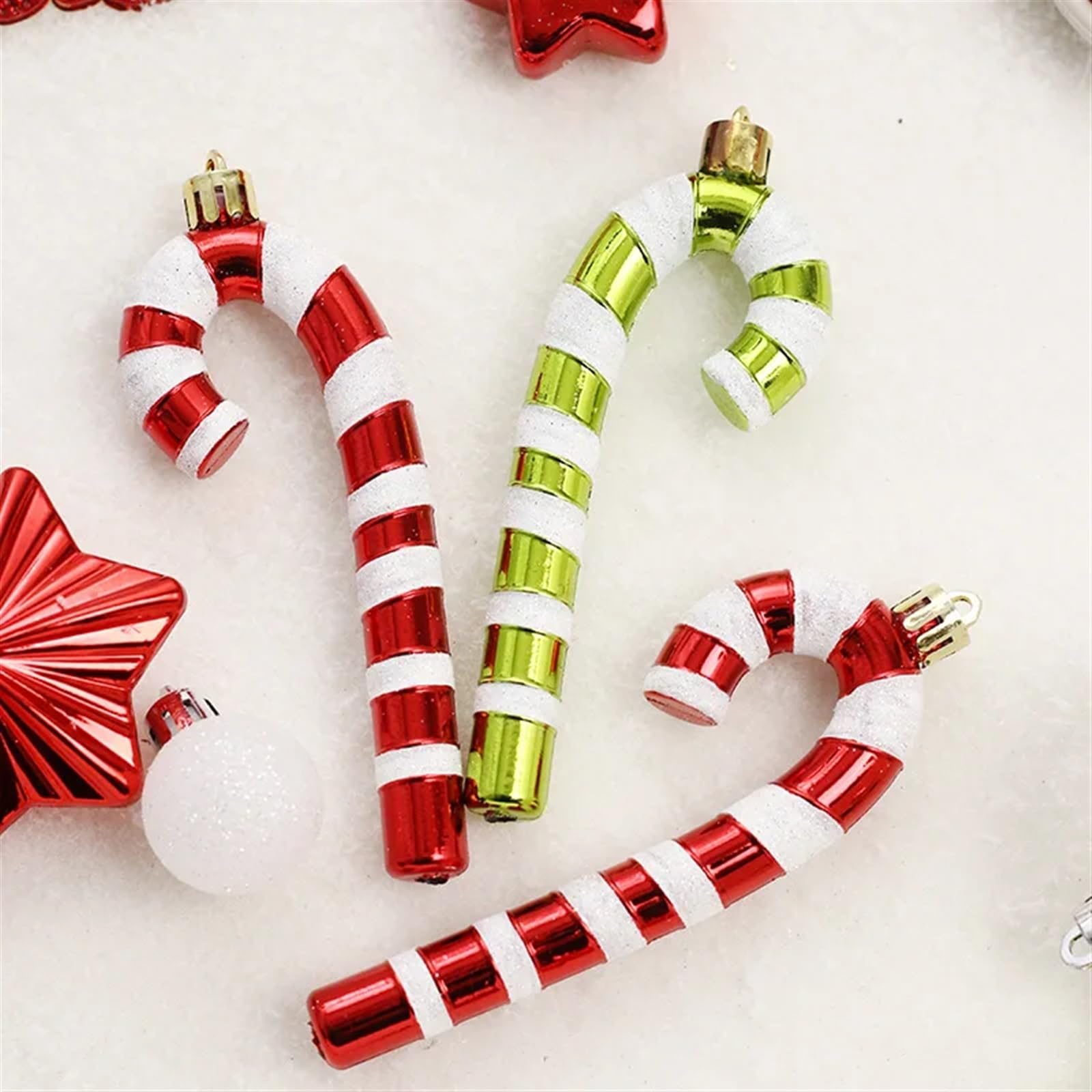 Christbaumkugel-Set, bemalt, Sterne, Ornamente, Heimdekoration, Anhänger, 70 Stück