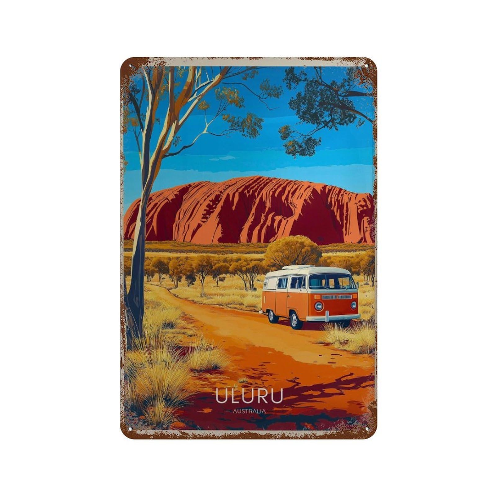xiaoxiaoshen Uluru Travel Ayers Rock Australia (2) Wall Decor Art Metal Tin Poster Modern Home Decor Art Home Bar Shop Decorations Vintage Sign 30x20cm