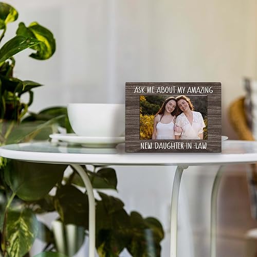 Miniatura 3 de Marco de fotos de 4 x 6 pulgadas, regalo de boda para nuera, marco de fotos de cumpleaños para el día de la madre, regalo para la suegra, marco de