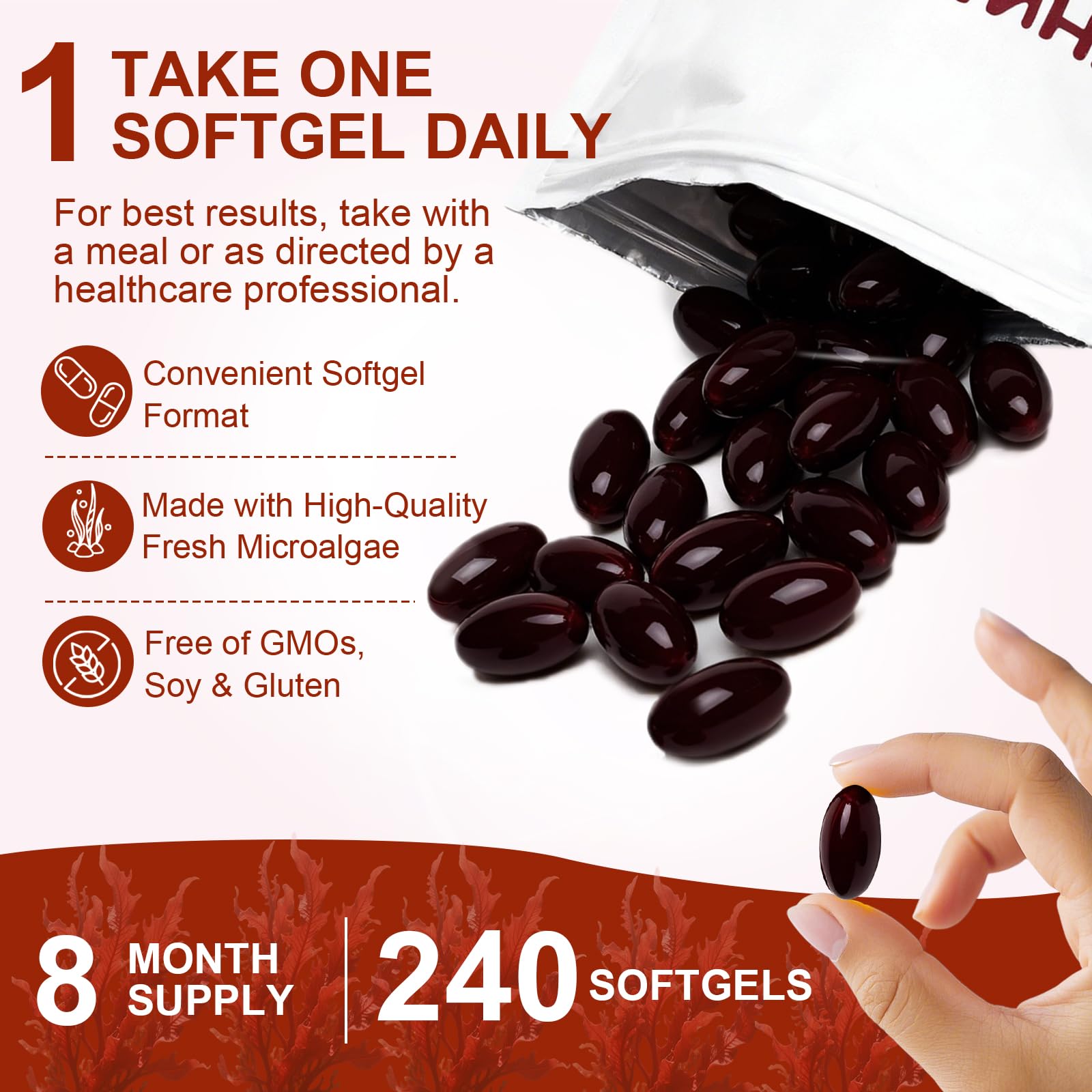 Astaxanthin 12mg Antioxidant Supplements, 240 Softgels — Amazon image 3