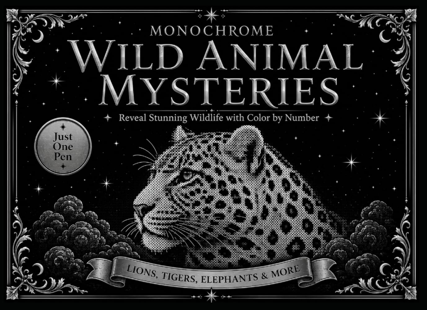 Monochrome Wild Animal Mysteries: Reveal stunning wildlife with color by number (Monochrome Mystery Reveal)