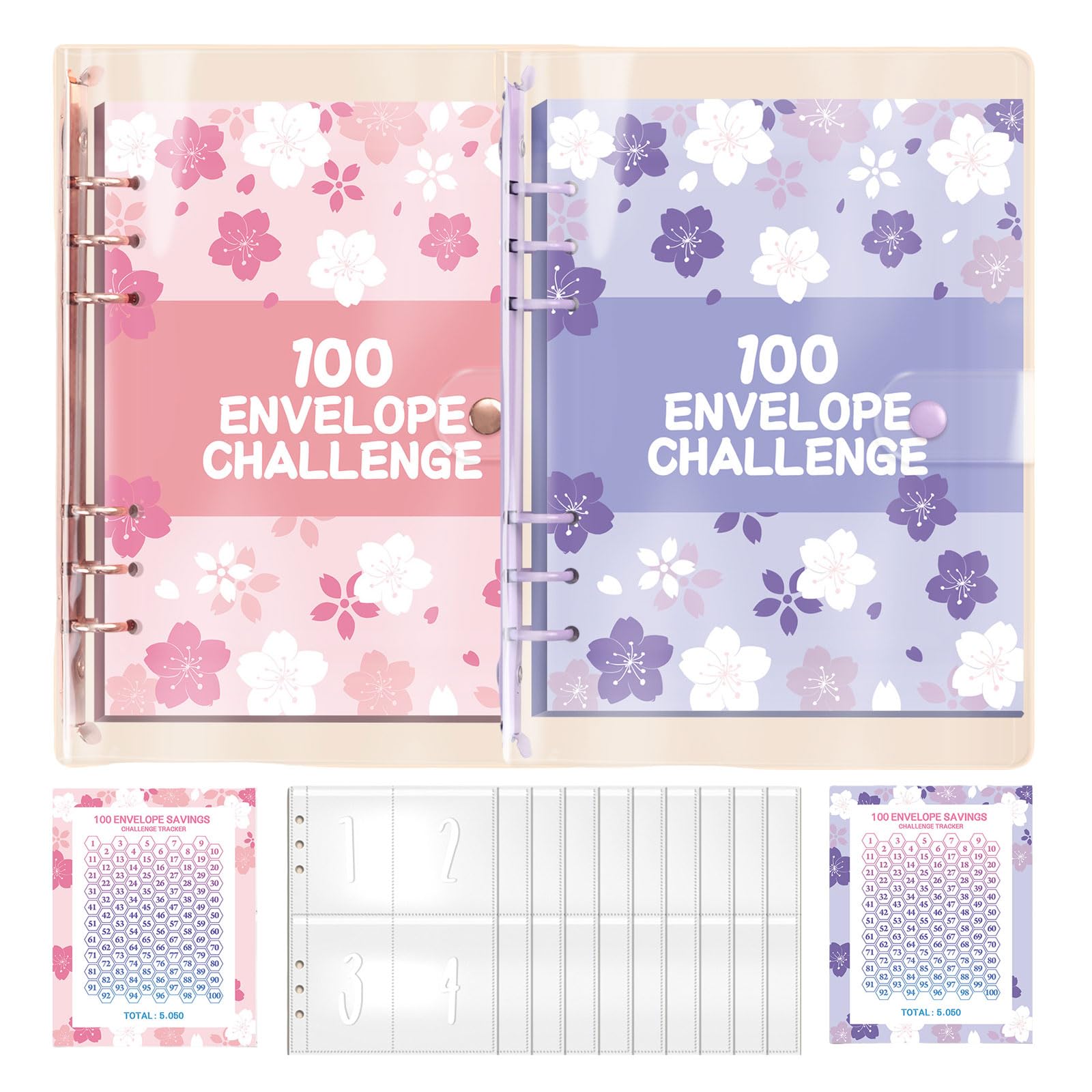 Classeur Budget A5 - YNKKVRE - Budget Planner - 100 Enveloppes - 25 Pages Intérieures - Noir