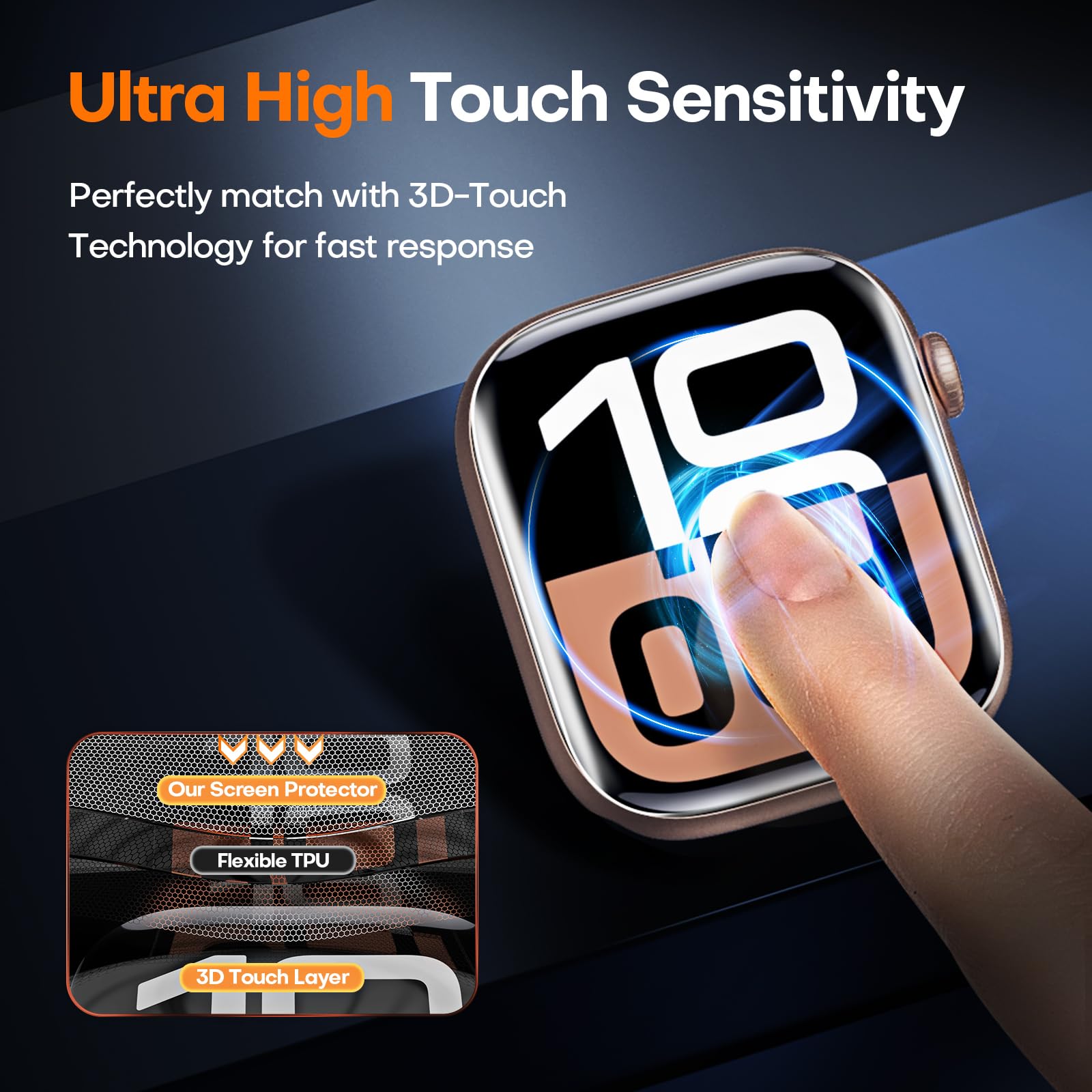 TOCOL 8 Pezzi Pellicola Protettiva per Apple Watch Series 10 42mm, Auto Guarigione, Senza Bolle, Antigraffio, HD Trasparente TPU Protezione Schermo per Apple Watch 42mm