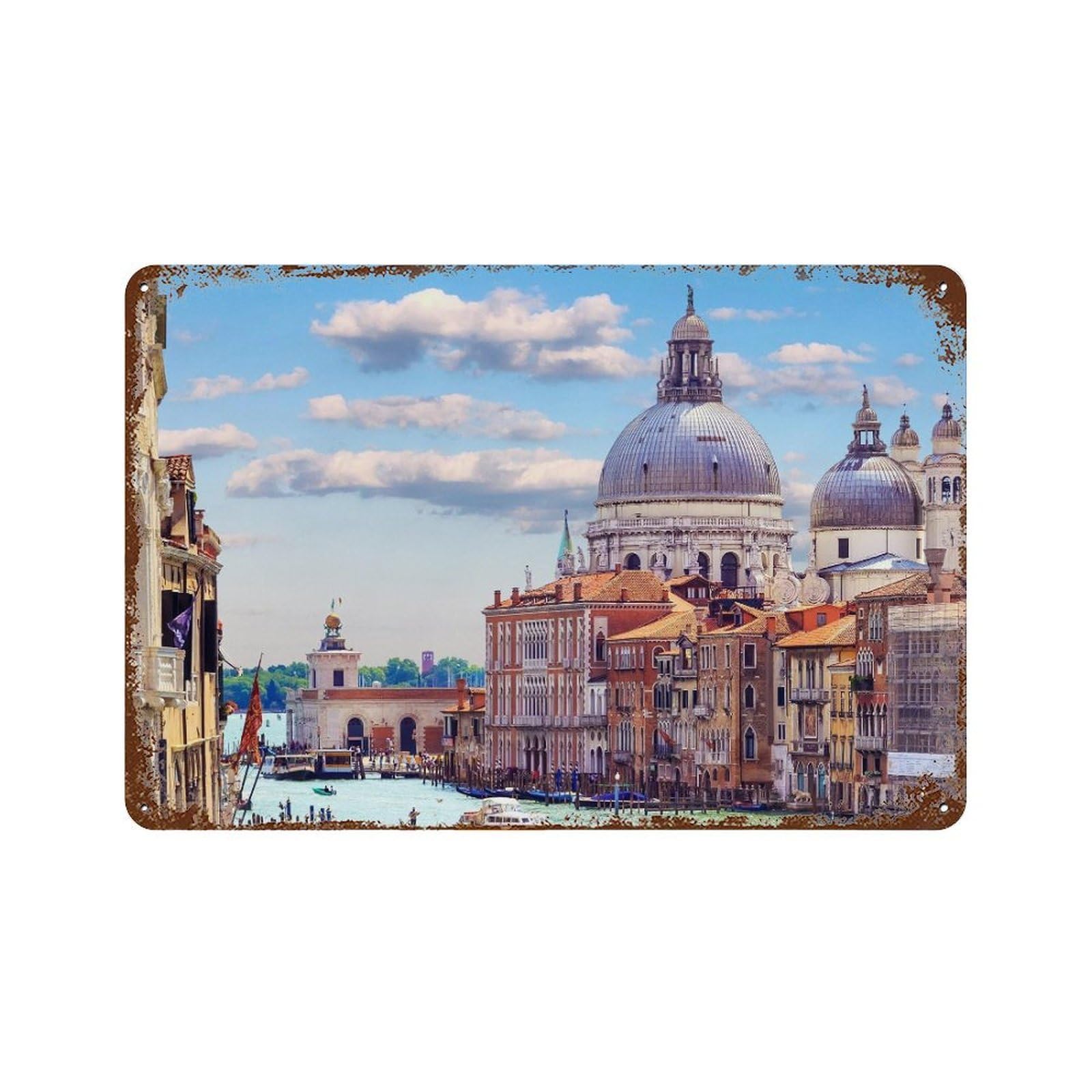 xiaoxiaoshen Real Photo Venice Decor Italy Wall Decor Art Metal Tin Poster Modern Home Decor Art Home Bar Shop Decorations Vintage Sign 20x30cm
