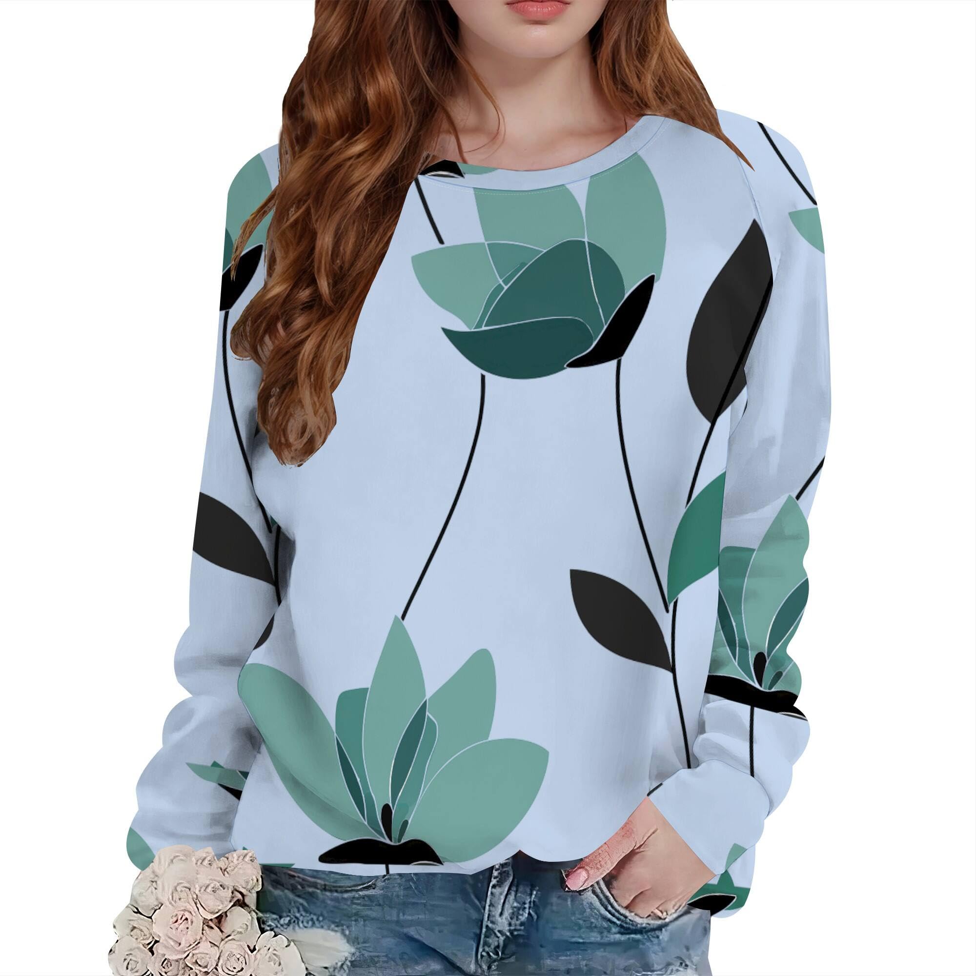 Locker.Ink | The Top Festive Fashion Trends You Need to Know for the Holiday Season Botanical Print Sweatshirt