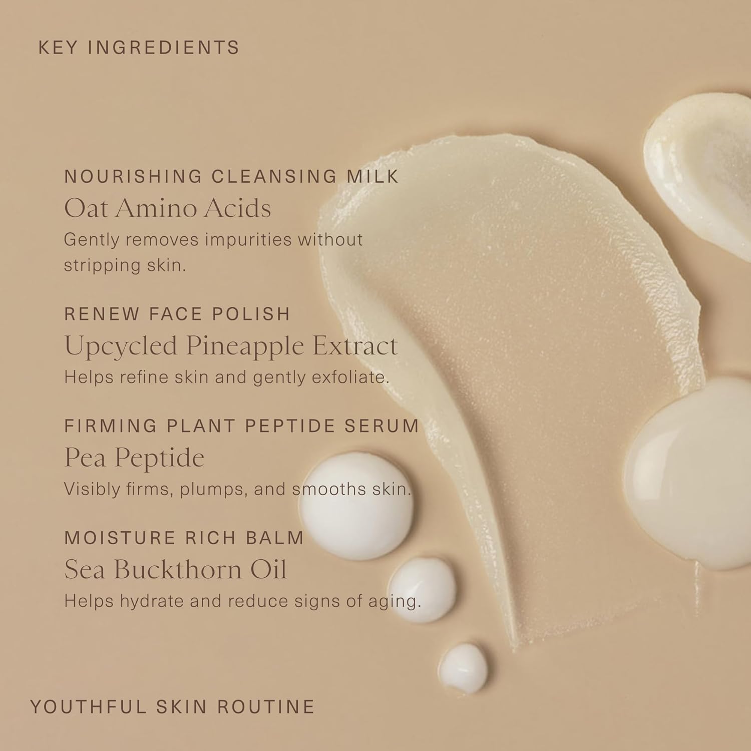 Oak Essentials Youthful Skin Routine Set | 4-Step Skin Renewal Kit with Peptide Serum, Face Polish, Cleansing Milk & Moisture Balm - Image 5