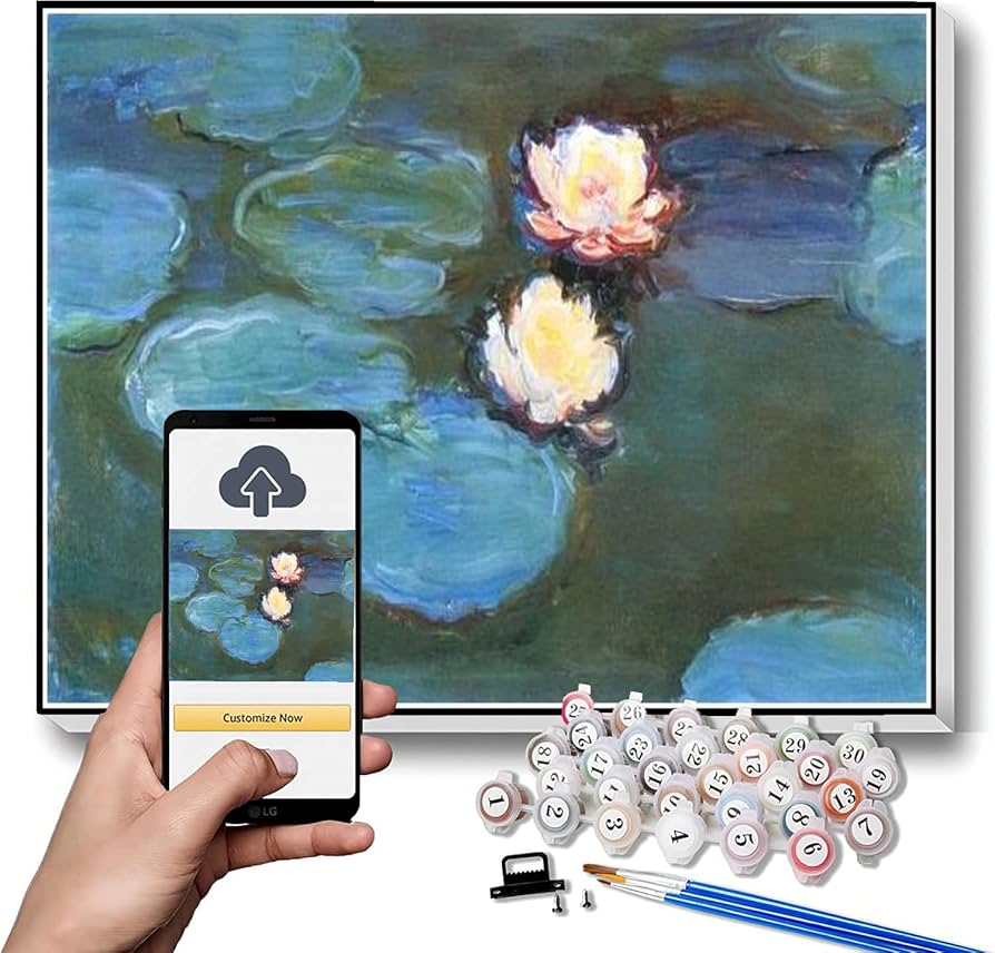 水蓮の油絵です Amazon.co.jp: 20 点の絵画 睡蓮 II クロード モネ 印象派 花