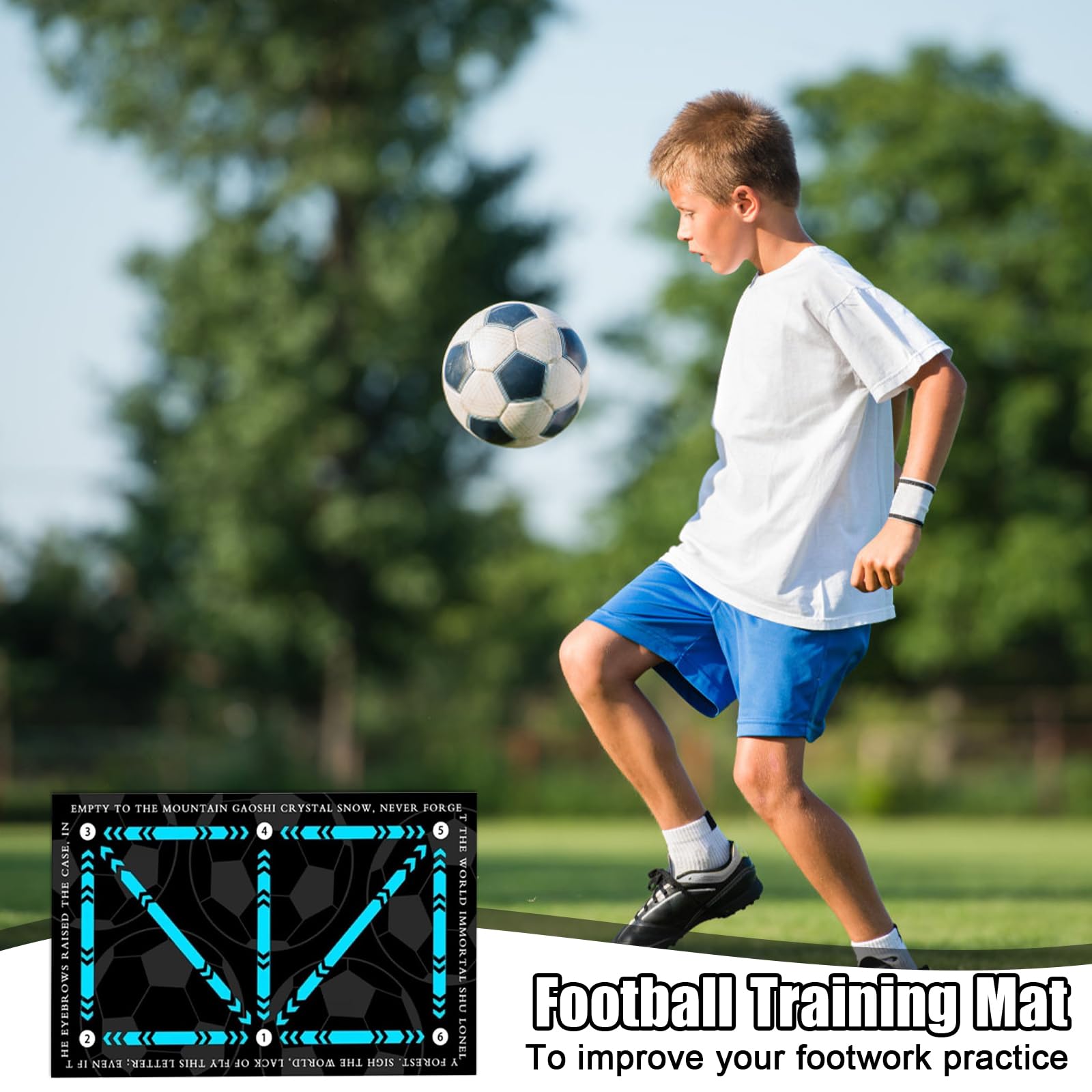 Voetbalmat Voor Training en Balcontrole - 60 x 90 cm Antislip Stille Trainingsmat - Cadeaus Voor Voetballiefhebbers