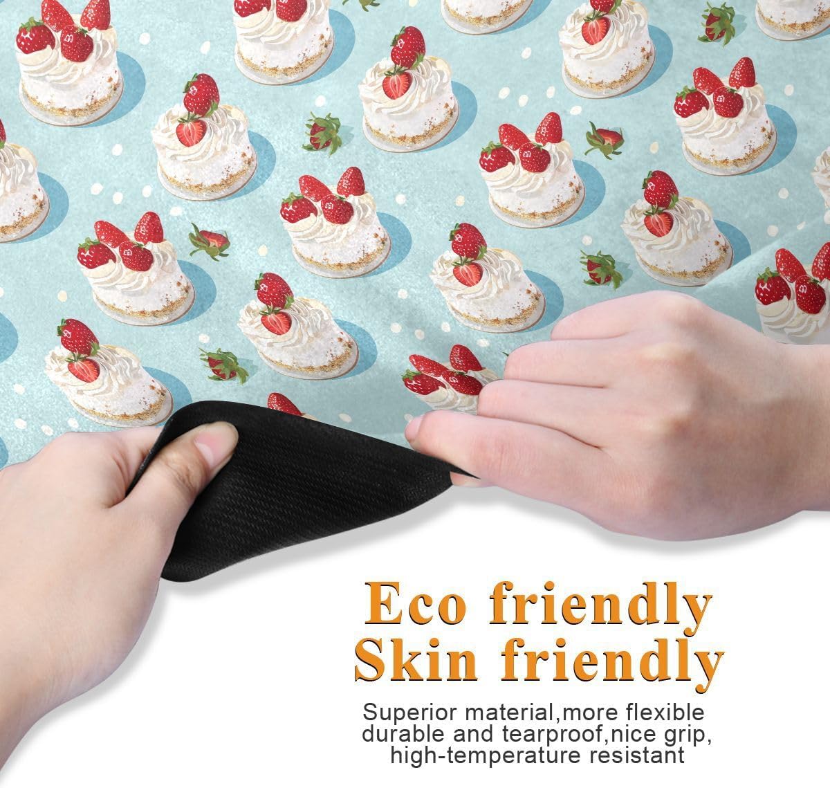 ALAZA Strawberries Cake Seamless Yoga Mat Non Slip Fitness Exercise Mat, Workout Mat for Yoga, Pilates and Floor Exercises