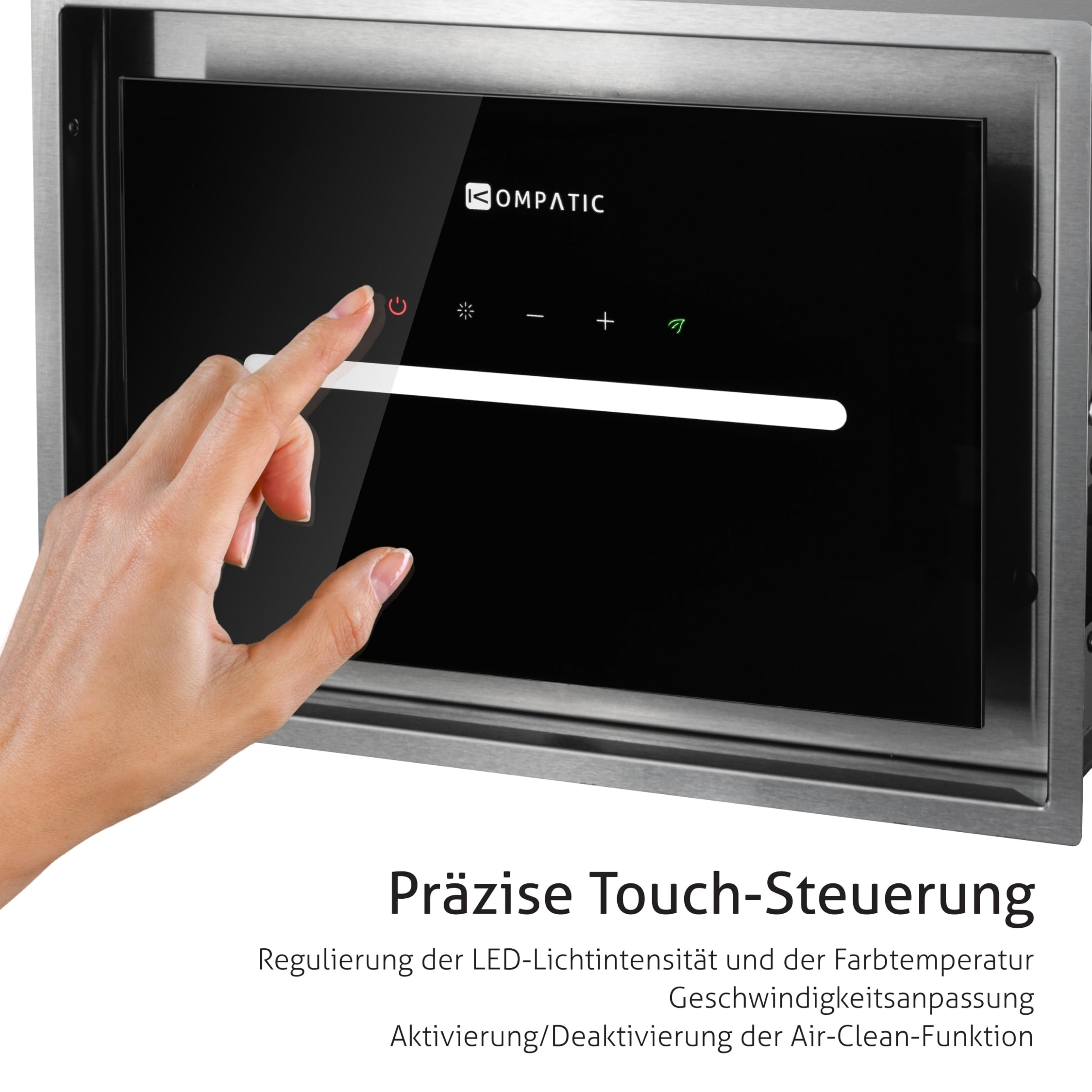 HANA 40 KPHN40BIS Einbau Dunstabzugshaube, A++, 40 cm, 450 m³/h, Gestensteuerung, Touch, Fernbedienung, Dimmbare LED, 3 Geschwindigkeiten + Boost