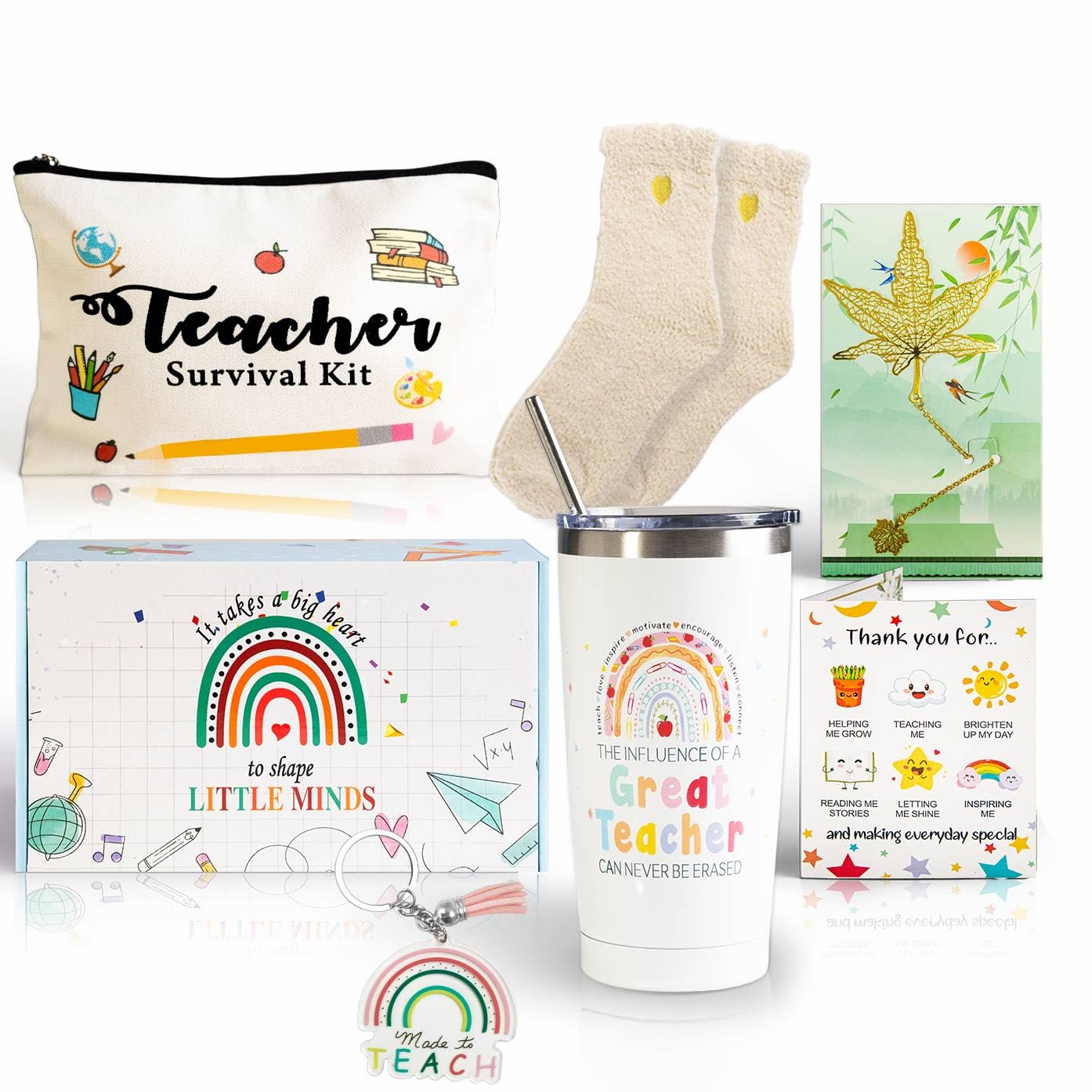 Juegos de regalo de agradecimiento para profesores, cesta de regalo de agradecimiento para profesores, regalo de vuelta a la escuela, regalo de Navidad para profesores, vaso de vino, marcadores,