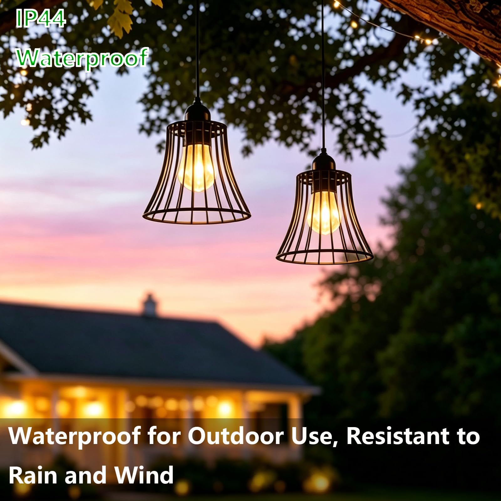3-Pack Batteriebetriebene Pendelleuchte Dimmbar für Terrasse Garten Camping | Dimmbar mit Fernbedienung, 2/4/6/8 Std Timer, IP44 Wasserdichte Hängelampe ohne Kabel, Warmweiß & Kaltweiß LED Glühbirne