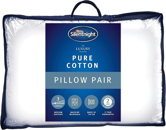 Silentnight Egyptian Cotton Pillow Pair, White, 74 x 48 x 8 cm