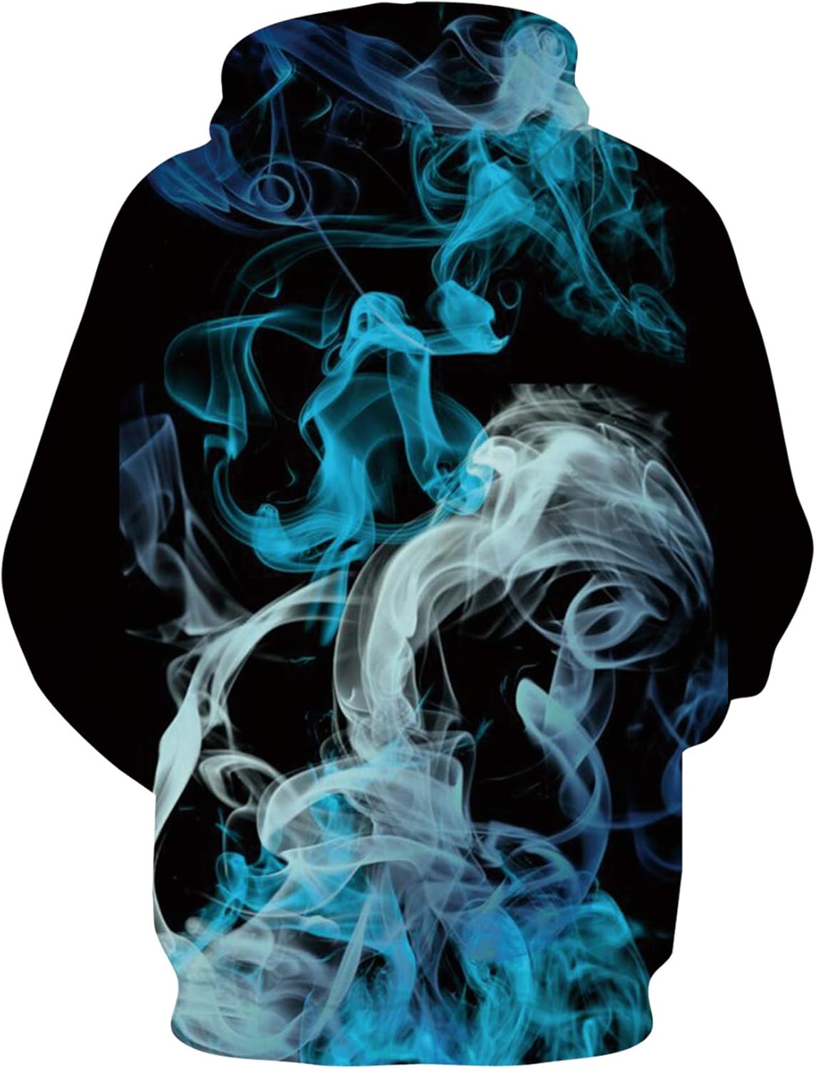 Mens Blue White Smoke Hoodie Sweatshirts for Guys Black Flame Fog Graphics Pullovers Women Retro Thick Fuzzy Winter Outfits Unisex Adults Comfy Long Sleeve Spring School Jackets for Teens Boy