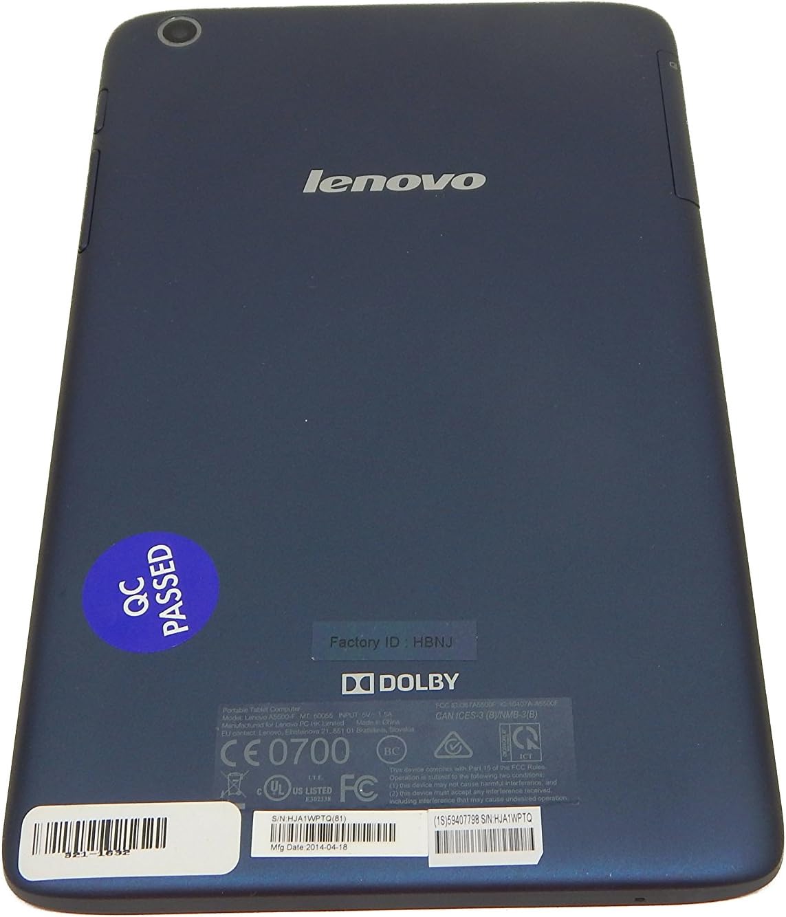 Lenovo Tab2 A8, 8-Inch 16 GB Tablet (Navy Blue)