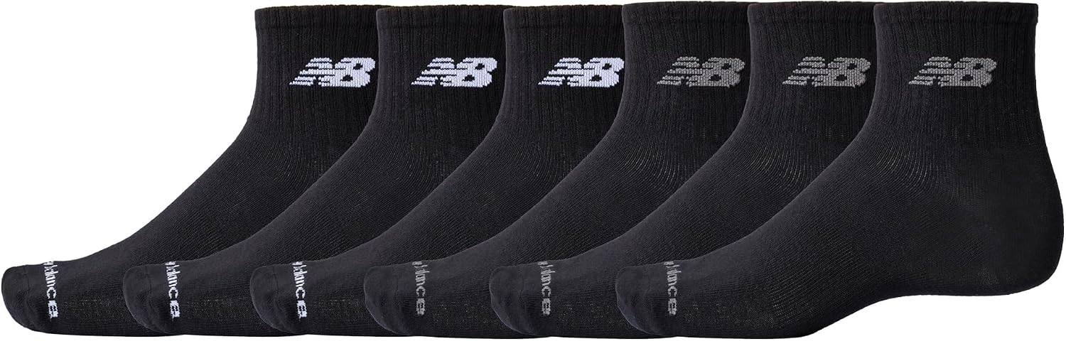 New Balance unisex-adults Lightweight Ankle Socks 6 Pack Socks (pack of 1)