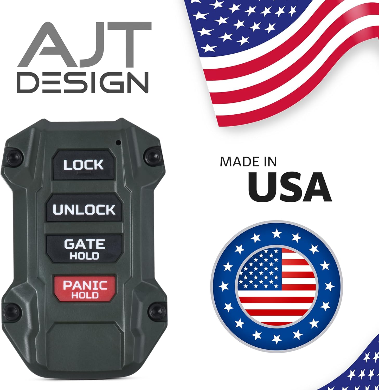 AJT DESIGN Replacement Key Fob Compatible with Toyota Tacoma (2024+), Tundra (2022+), 4Runner (2025+) & Sequoia (2023+) | Custom Made in USA | Injection Molded Rugged Case - Army Green