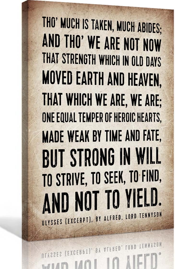 Ulysses Poem Wall Art Alfred Lord Tennyson Quote Poster Vintage Poetry Wall Art Paintings Poster Pictures Painting Prints on Canvas Pics Hallway