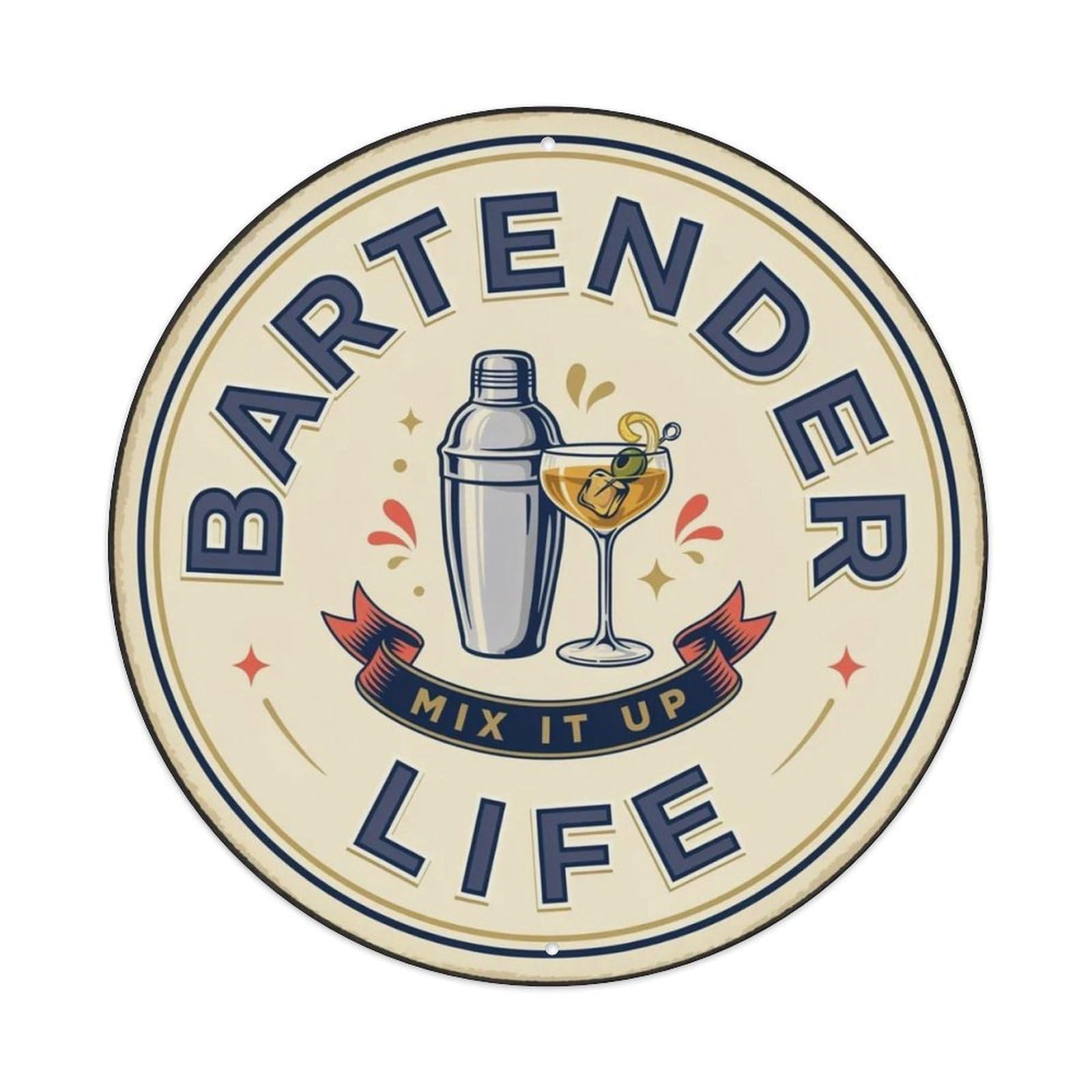 Lvalogy Style Bartender Life Metal Tin Sign Plaque