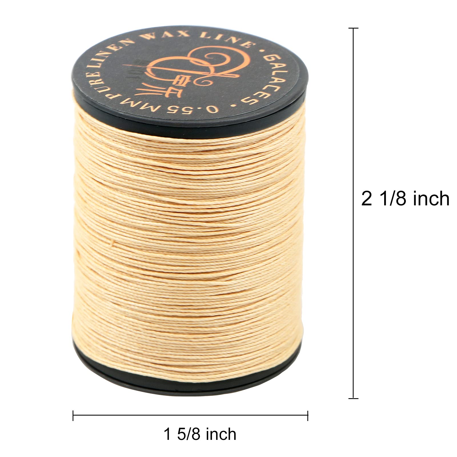 100% naturalna nić lniana, woskowana nić do spinania książek, szycia skóry, koralików lub makramy (beżowa)