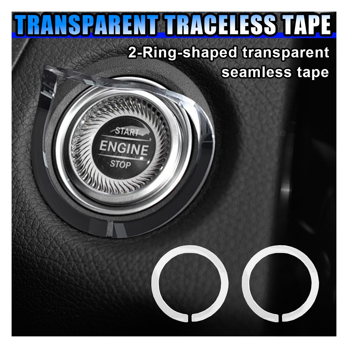 Bling Car Push to Button Cover Rhinestone Ignition Button Protective Cap Diamond Engine Start Button Stickers Universal Car — view 4