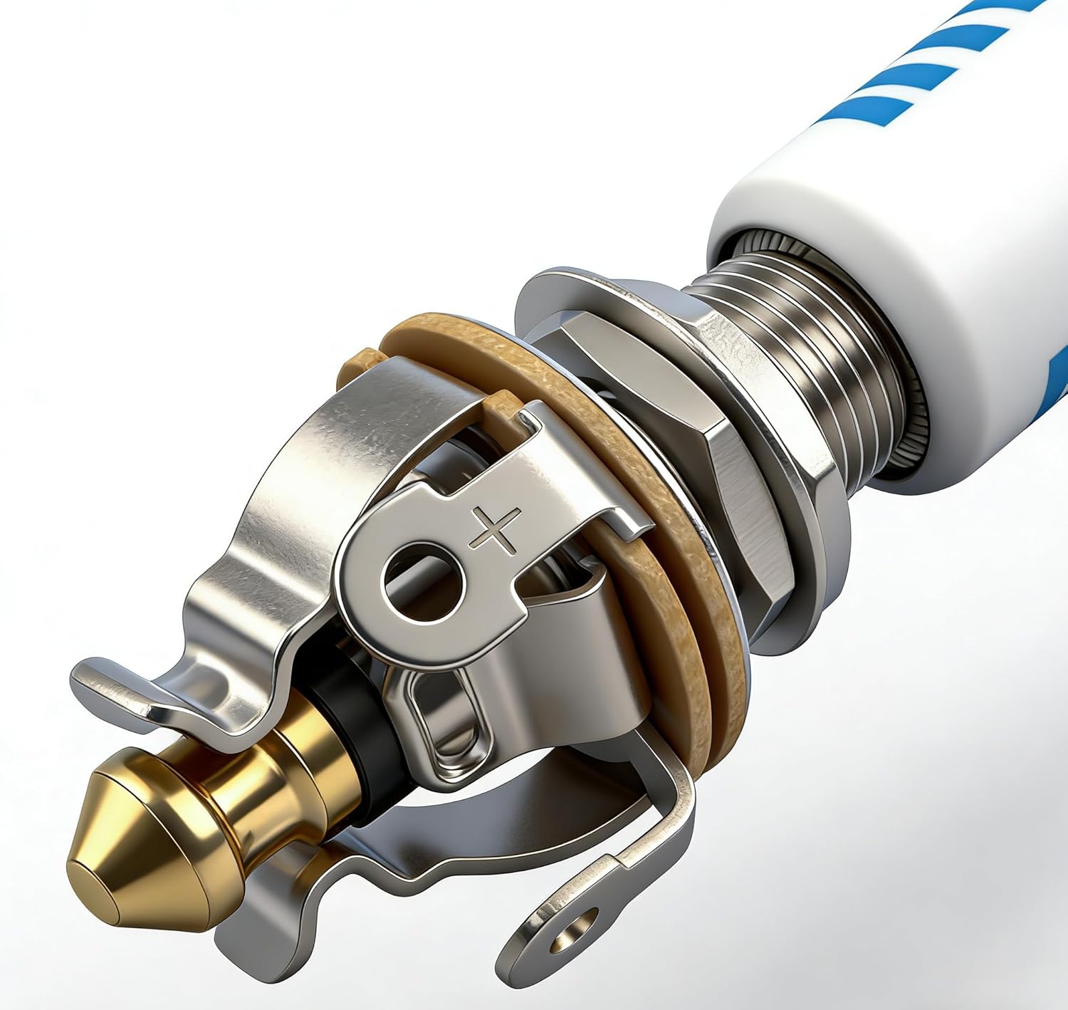 2個 ギター入力ジャック 1/4インチ モノ出力ギタージャック、真鍮マルチコンタクト、デュアルテンショングラウンド&amp;デュアル