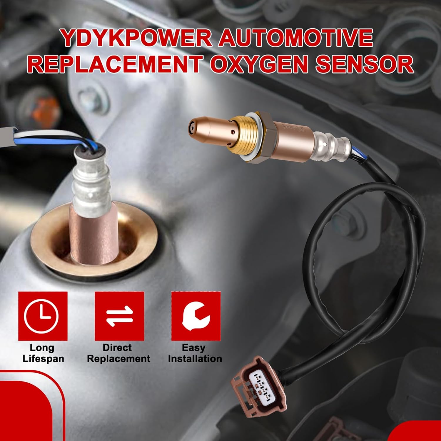 02 Sensor 2pcs 234-9135, Oxygen O2 Sensor Compatible with INFINITI for G37 & M37 2011-2013, for Nissan for 370Z & Murano & Quest 2011-2014, for NV1500 & NV3500 2012-2014, for NV200 2013-2015