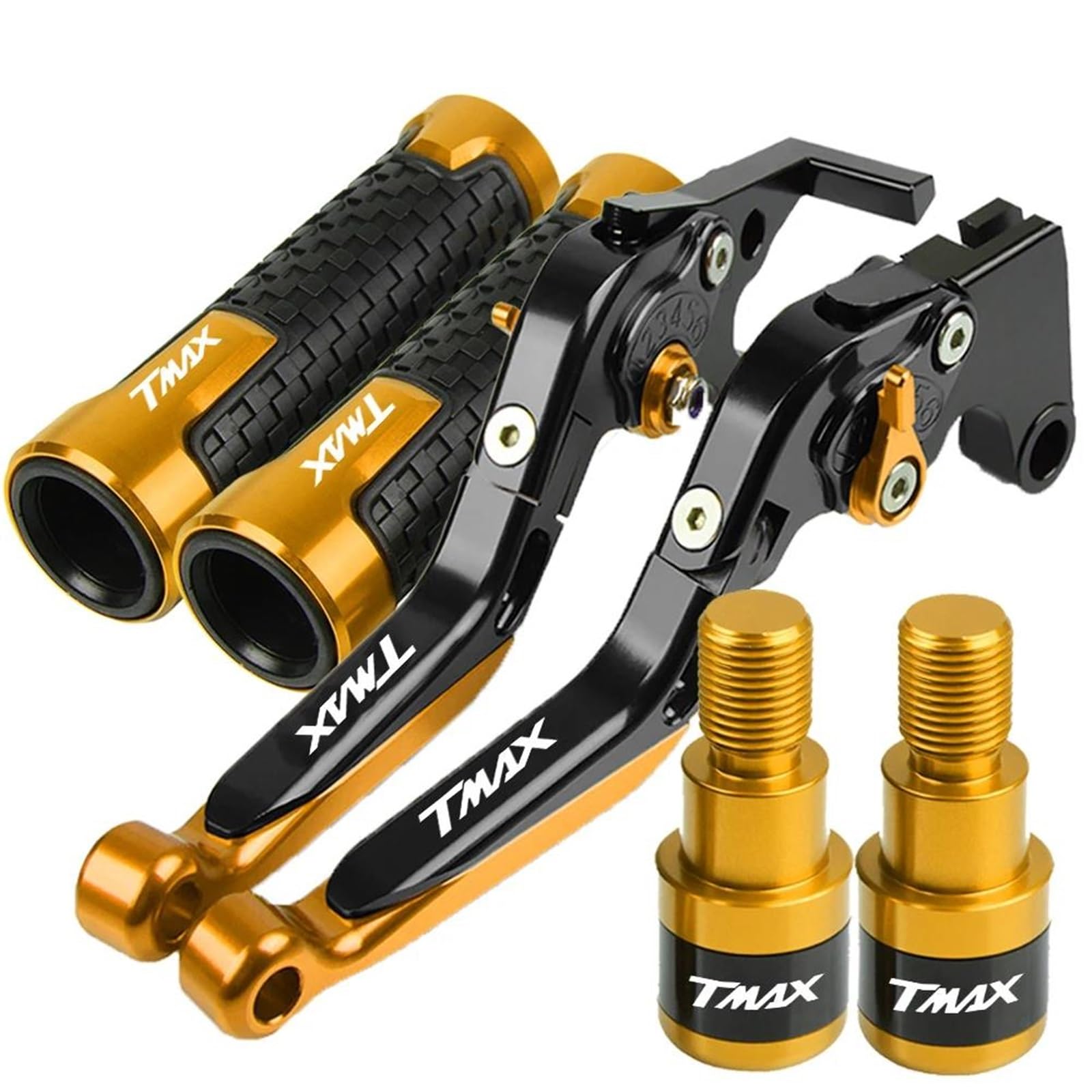 Bremshebel Für Yamaha TMAX500 TMAX530 T-Max 500 530 2008-2018 2019 2020 2021 2022 2023 Motorrad Bremse Kupplung Hebel Lenker Griffe Enden(Gold 2)