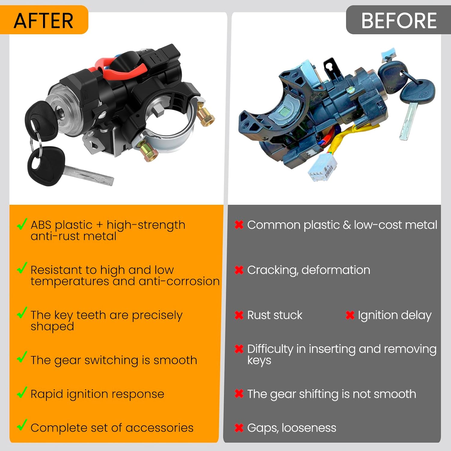 81905-Ignition Lock Switch Assembly Compatible with Kia Optima 2011 2012 2013 2014 2015 Door Lock Cylinder with 2 Keys,Replace# 81970-2TA00 81900-2TD00 81905-2T040