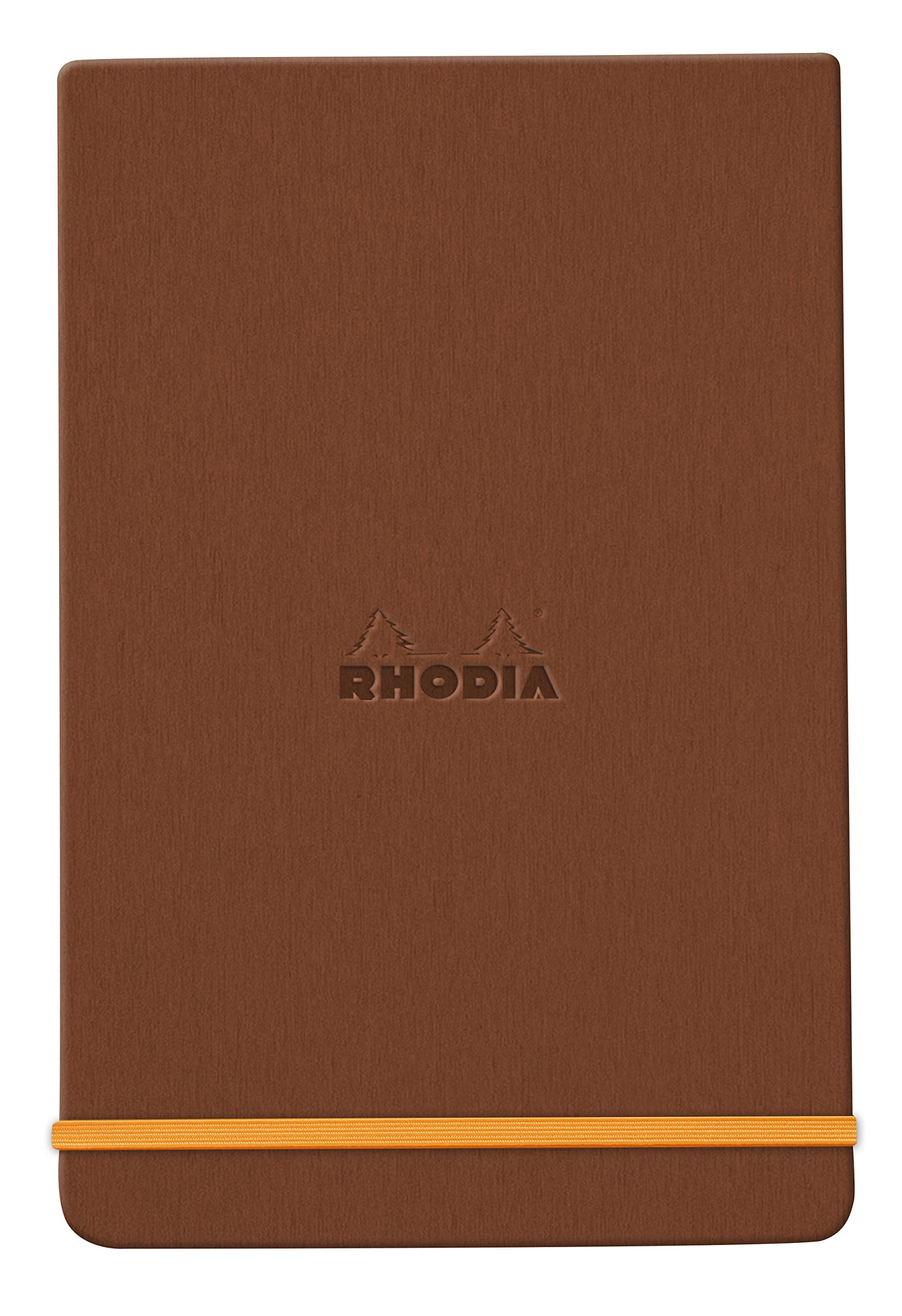RHODIA 194371C - Rigid Copper Webnotepad Notebook - A5 - Lined - 192 Detachable Pages - Ivory Clairefontaine Paper 90 g/m - Bookmark, Elastic Closure - Faux Leather Cover - Rhodiarama